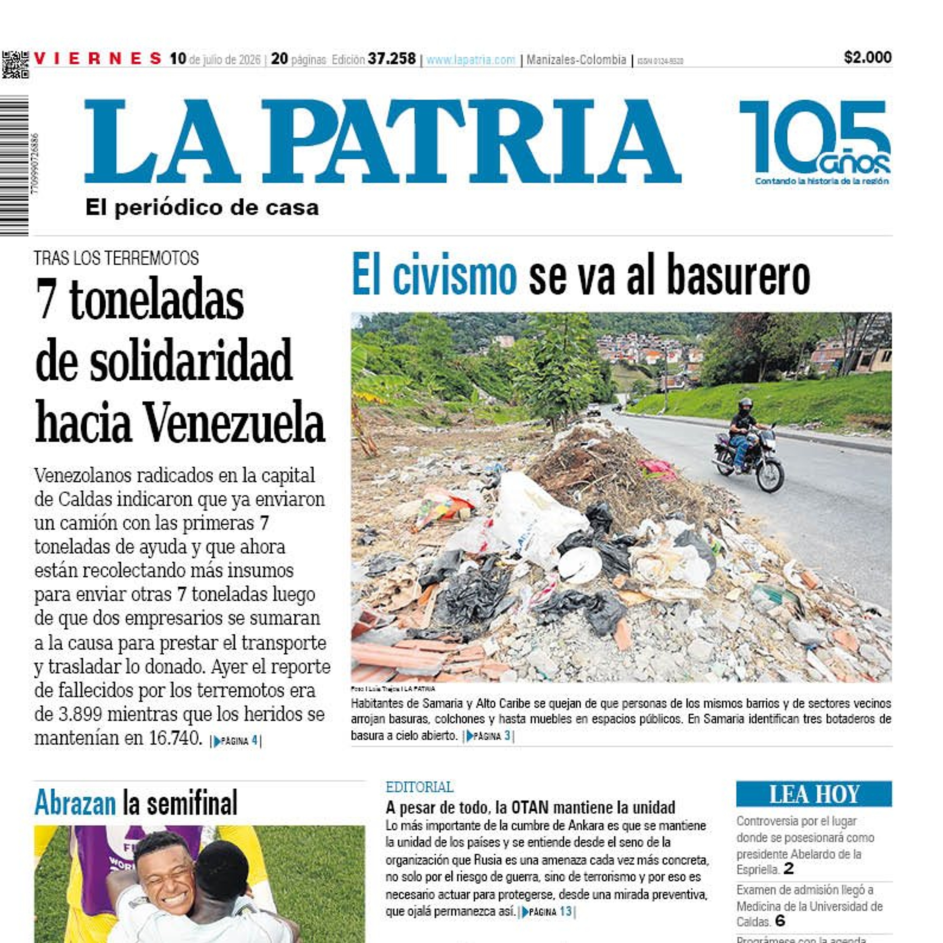 1. Titulares del informativo de la mañana - 10 de julio