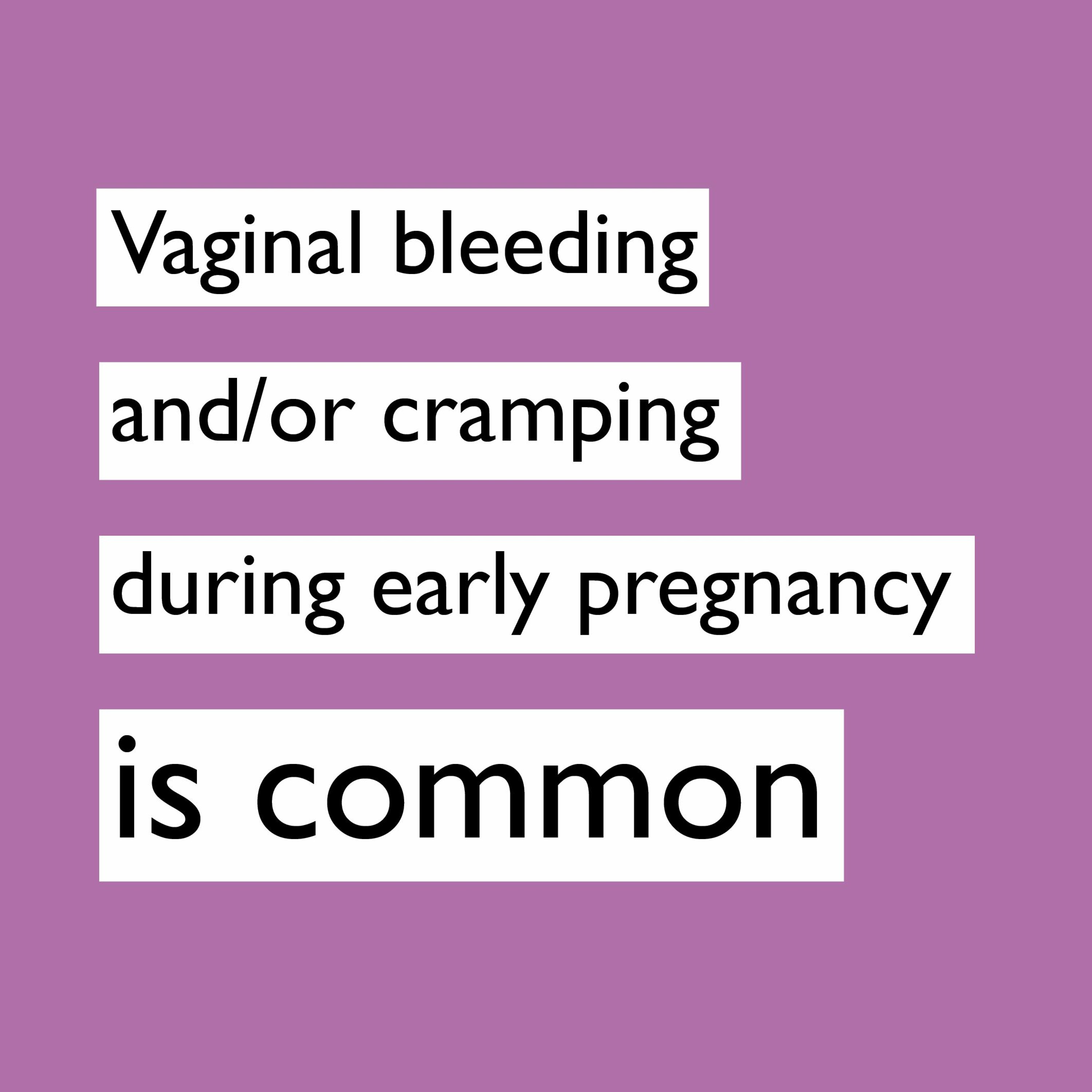 Bleeding and/or pain in early pregnancy