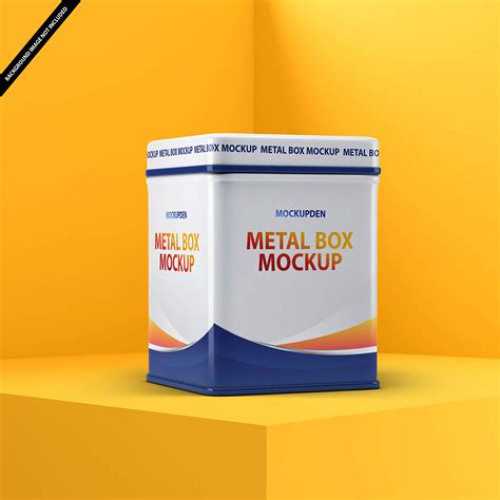 Metal Box Mockup Free Kostenlos Downloaden