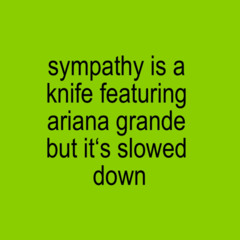 Sympathy is a knife featuring ariana grande but it’s slowed down