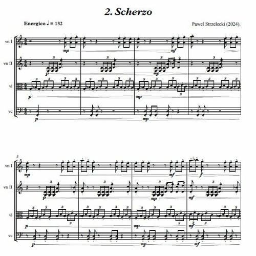 Pawel Strzelecki: 2. Scherzo [String Quartet No. 18 "No Silence" (2024)].