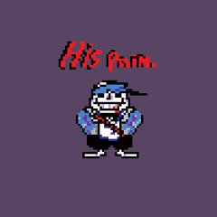 his pain.