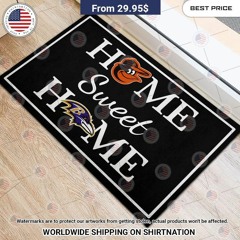 Home Sweet Home Baltimore Ravens and Baltimore Orioles Doormat
