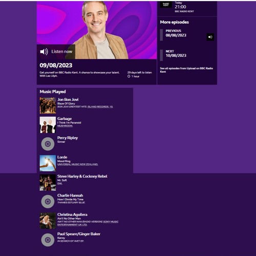 "Kenny" BBC Radio Kent 09.08.23