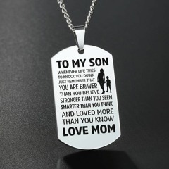 To my son Whenever life tries to knock you down love mom necklace dog tag