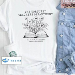 Top The Tortured Teachers Department Floral Book Shirt