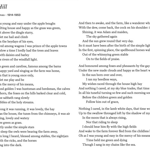 164 Fern Hill by Dylan Thomas by Samuel West PandemicPoems