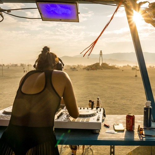 Sunset on Axolotl Art Car @ Burning Man 2024