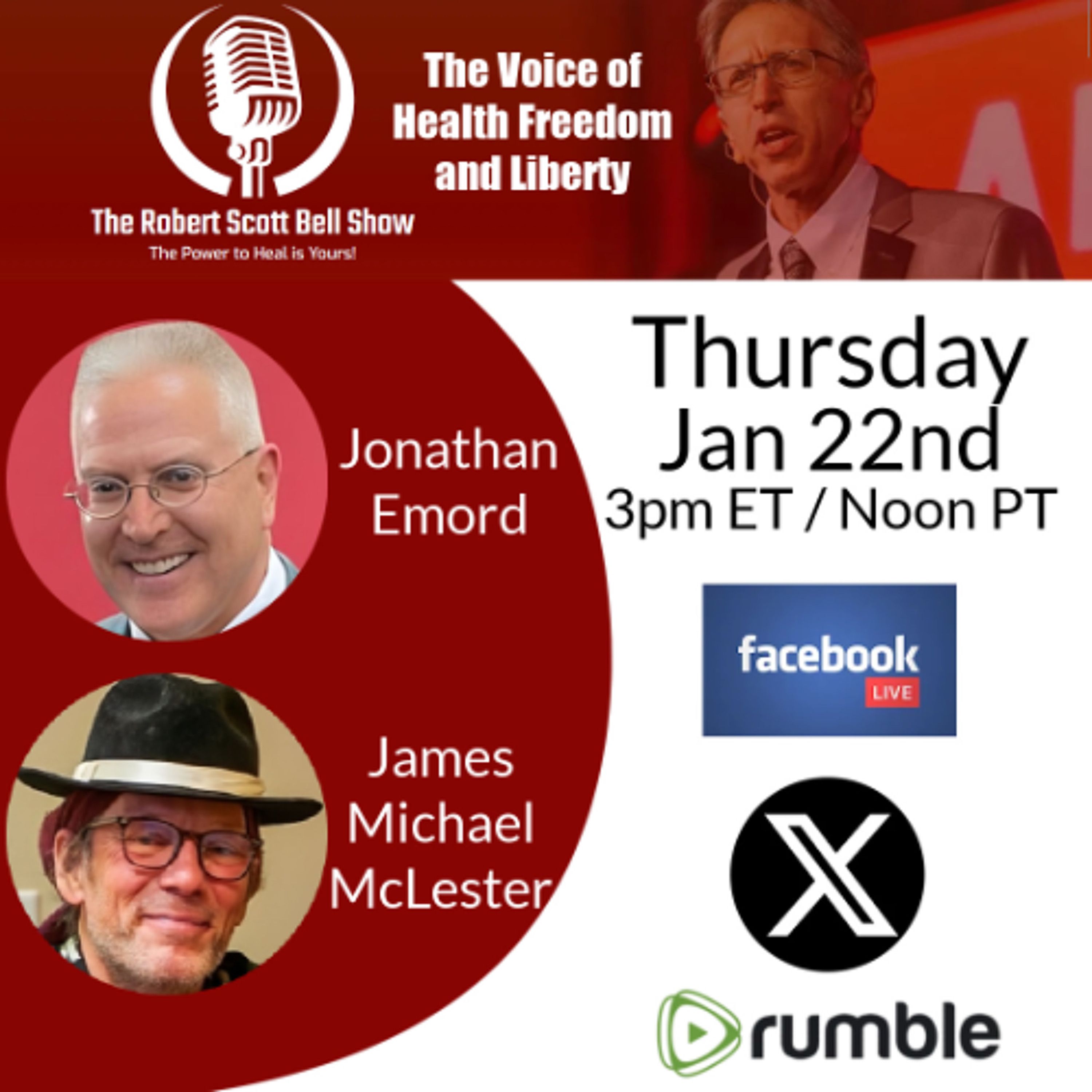 Jonathan Emord, CHD Sues AAP, Davos Globalists Panic, Trump Greenland Success, James Michael McLester, 1Step2Wellness - The RSB Show 1-22-26