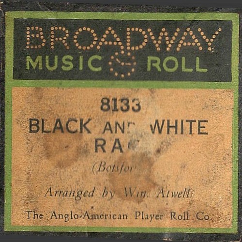 Black and white rag player piano roll rosemacro