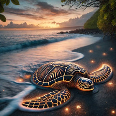 Turtles Shaking Up The Reef At Dusk