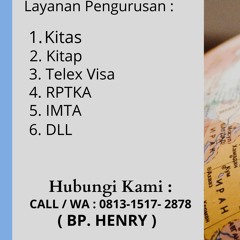 Call/Wa O813-1517-2878, Jasa Kitas Murah Jakarta Pusat, Tanah Abang, Menteng, Senen, Kemayoran