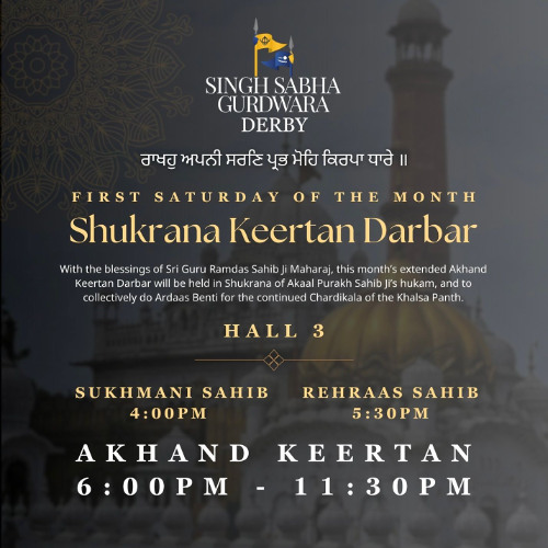 Bhai Ranvir Singh - Monthly Akhand Kirtan Darbar Derby