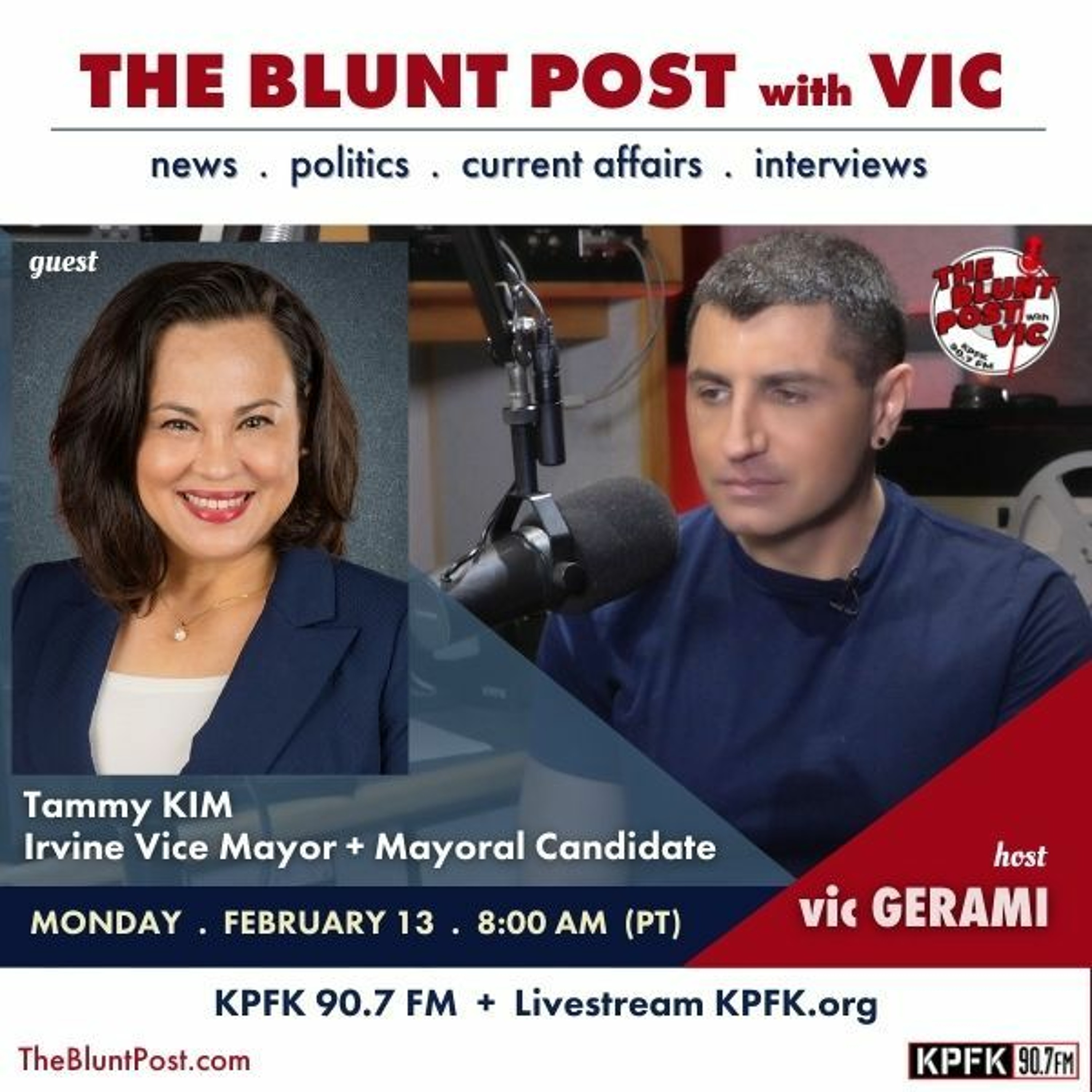 THE BLUNT POST with VIC: Guest, City of Irvine Vice Mayor, Tammy Kim episode artwork