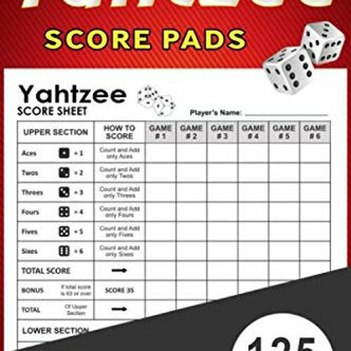 Stream ️ Download Yahtzee Score Pads 125 Sheets for Scorekeeping
