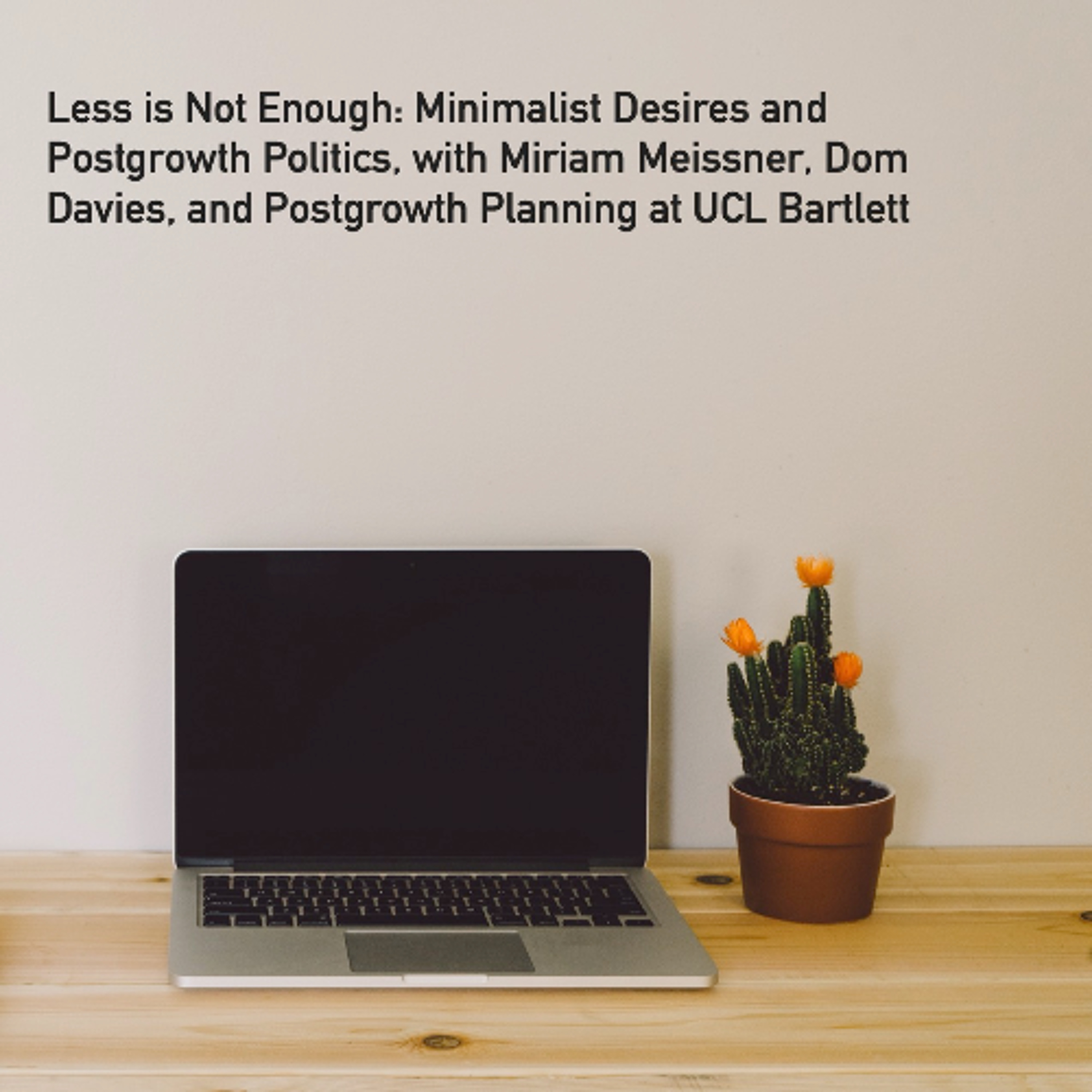 Less is Not Enough: Minimalist Desires and Postgrowth Politics, with Miriam Meissner, Dom Davies, and Postgrowth Planning at UCL Bartlett