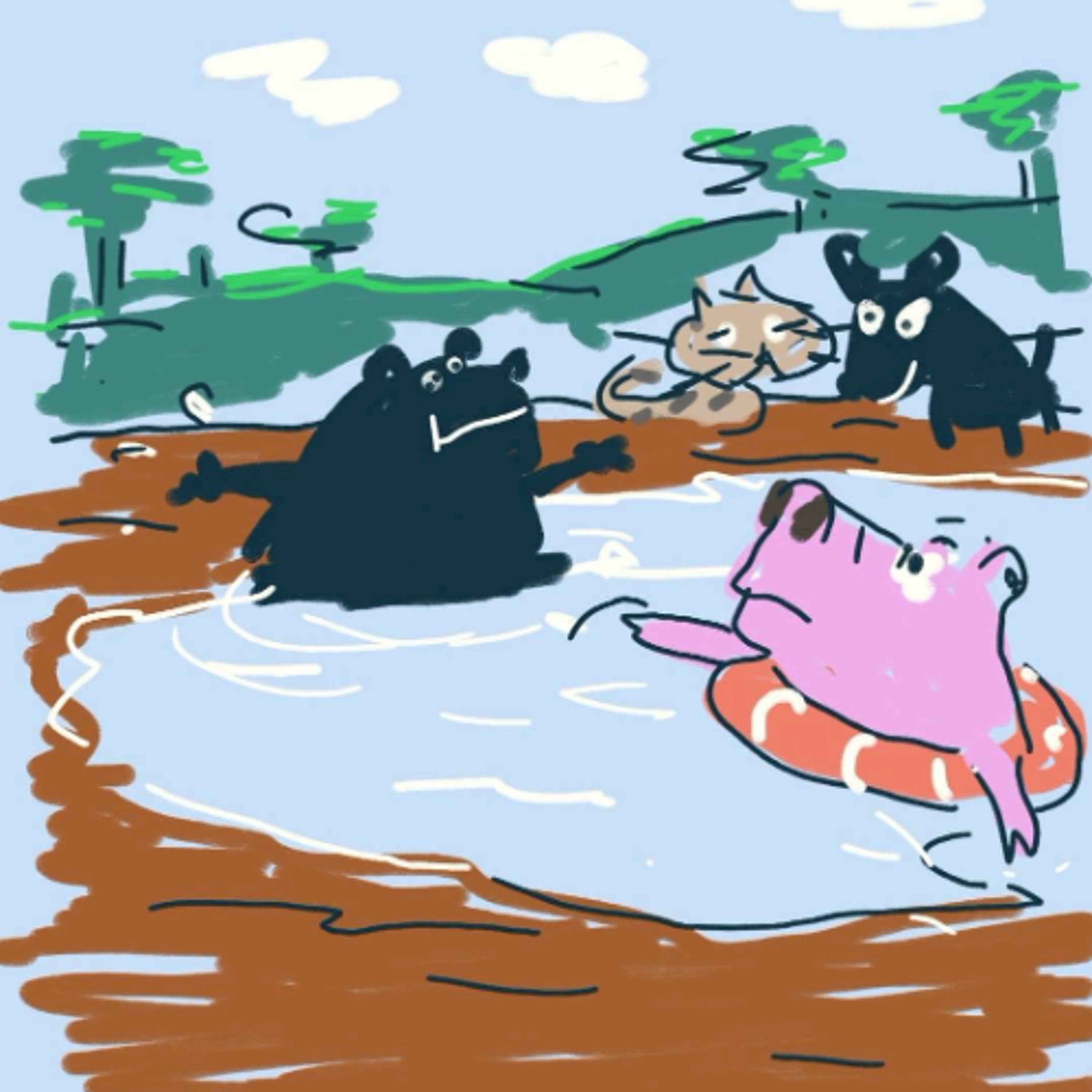 นิทานยิ้มแย้มแก้มใส (EP 446 นิทานเรื่อง เจ้าหมาตัวดำแมวตัวลายหมูตัวน้อย) episode artwork