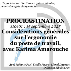 s10e01 - Considérations générales sur l'ergonomie du poste de travail, avec Karima Amarouche