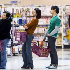 Os três tipos de pessoas num caixa de supermercado