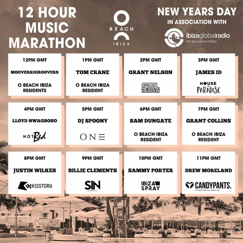 Stream Drew Moreland - O Beach Ibiza New Years Day 12 Hour Music Marathon  by O Beach Ibiza