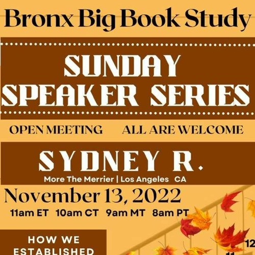 Stream Sydney R. 11 13 22 Sunday Speaker Series by Bronx Big Book