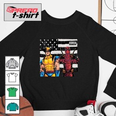 Wolverine and Deadpool Outkast Stankonia flag parody shirt