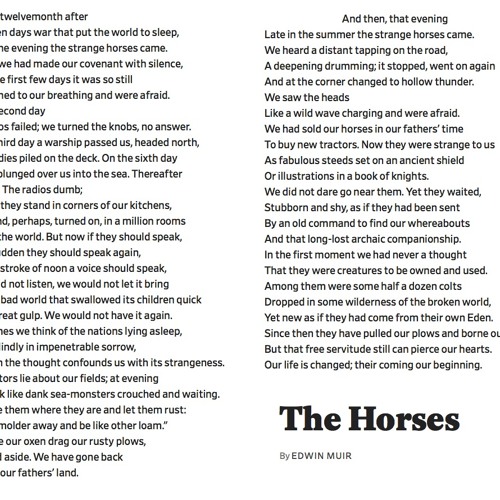12 The Horses by Edwin Muir, read by Emma Fielding