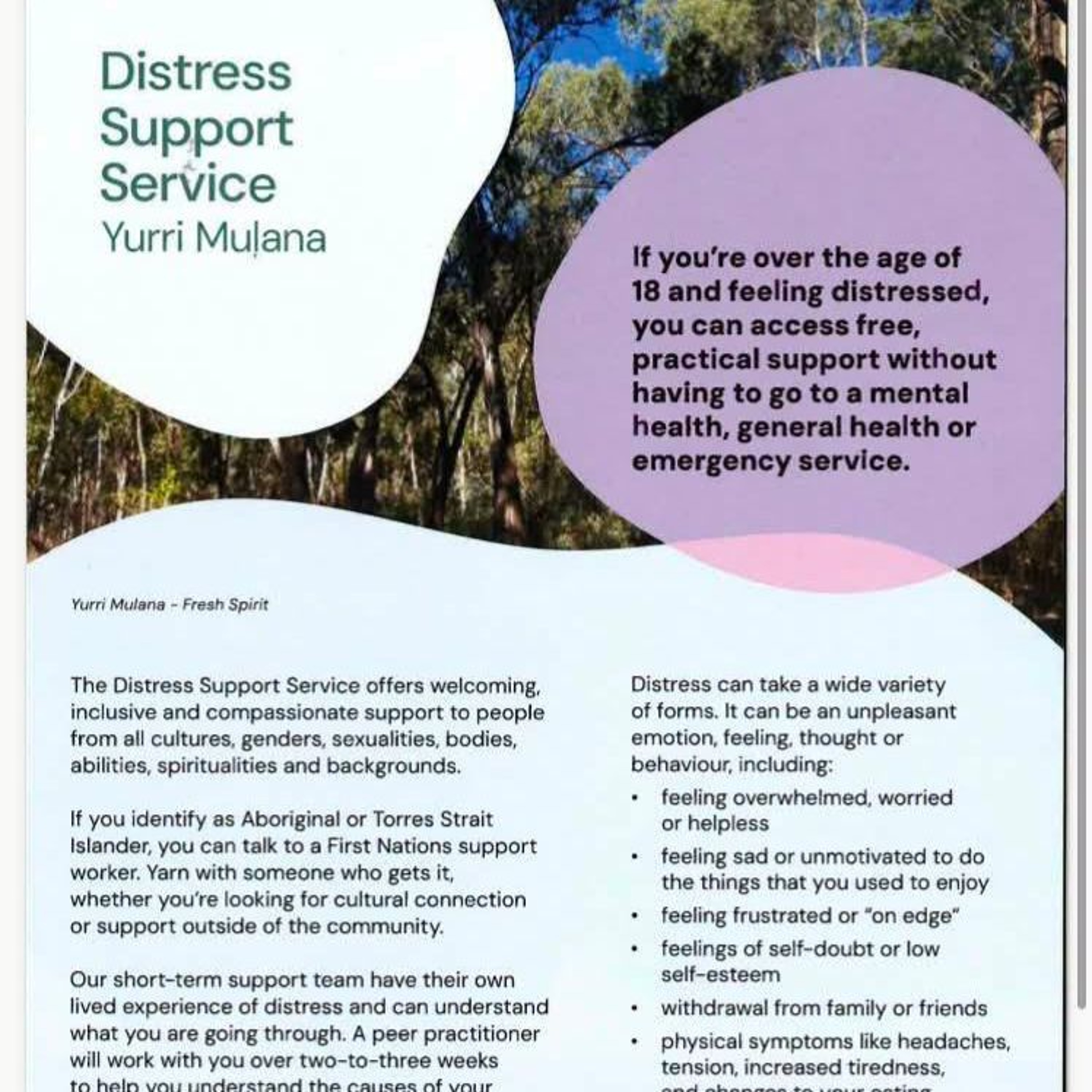 RV: Tamara Clark, Benjamin Scott & Rachael Broom from Distress Support Service - Yurri Mulana