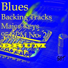 Blues Drum Backing Track C Major 95 BPM