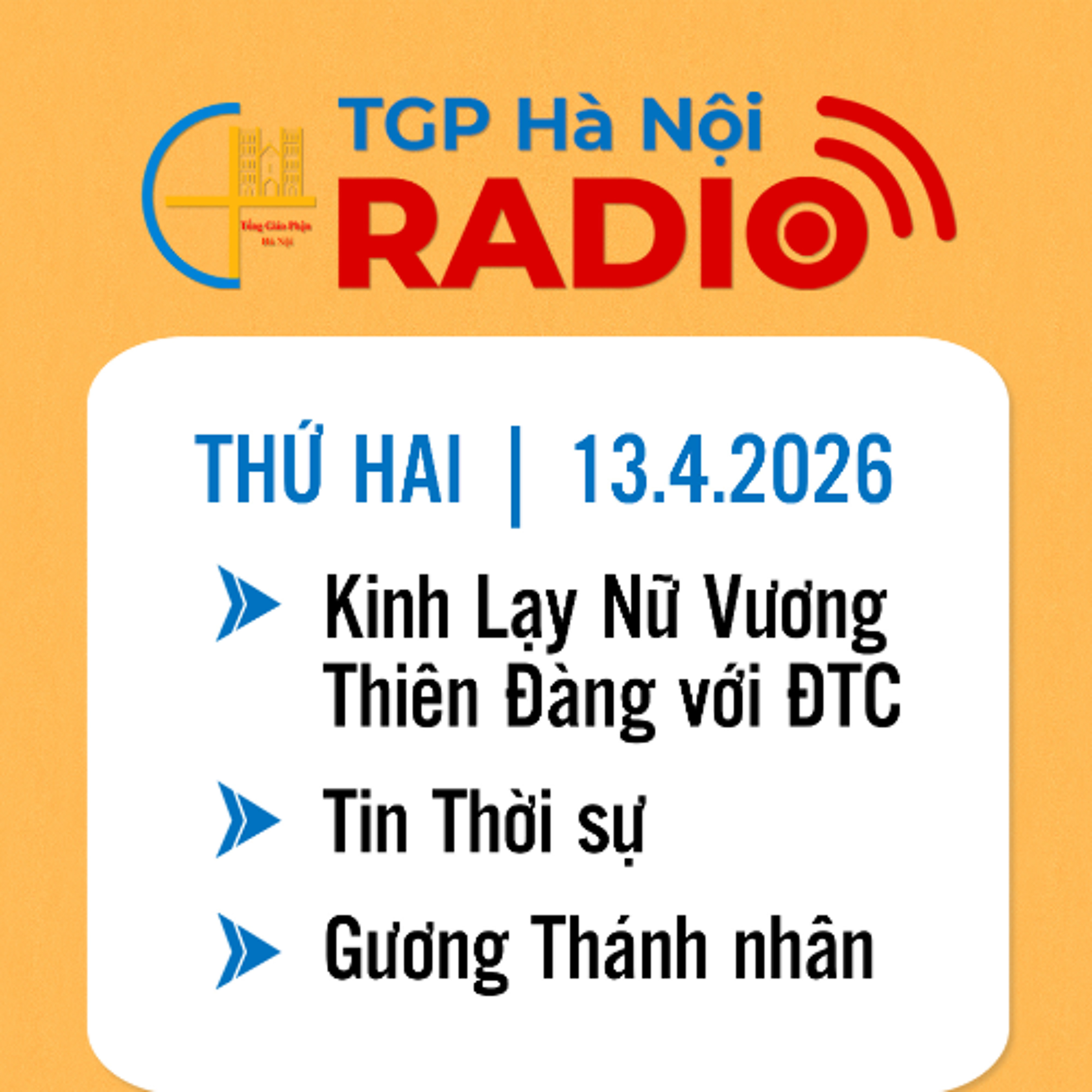 Thứ Hai ngày 13/4/2026