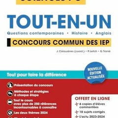 TÉLÉCHARGER Sciences Po - Concours commun des IEP 2024 - Tout-en-un: Questions contemporaines - Hi