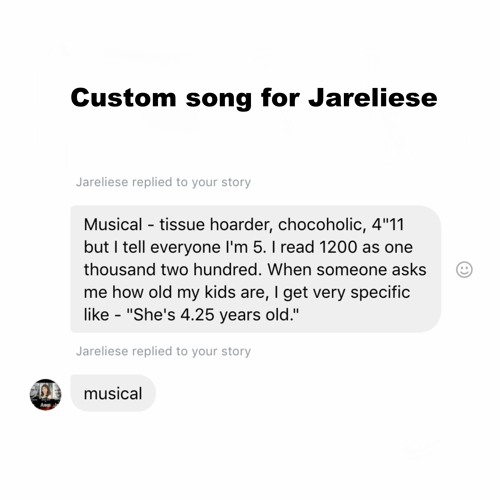 Custom song for Jareliese