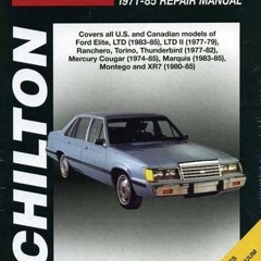 Read pdf Ford Mid-Size Cars, 1971-85 (Chilton Total Car Care Series Manuals) by  Chilton