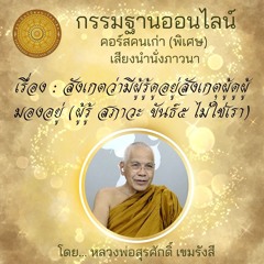 สังเกตว่ามีผู้รู้ดูอยู่สังเกตุผู้ดูผู้มองอยู่ (ผู้รู้ สภาวะ ขันธ์๕ ไม่ใช่เรา)