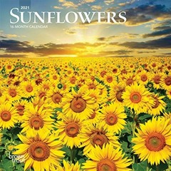 [🅵🆁🅴🅴] KINDLE 🖌️ Sunflowers 2021 7 x 7 Inch Monthly Mini Wall Calendar, Flower O