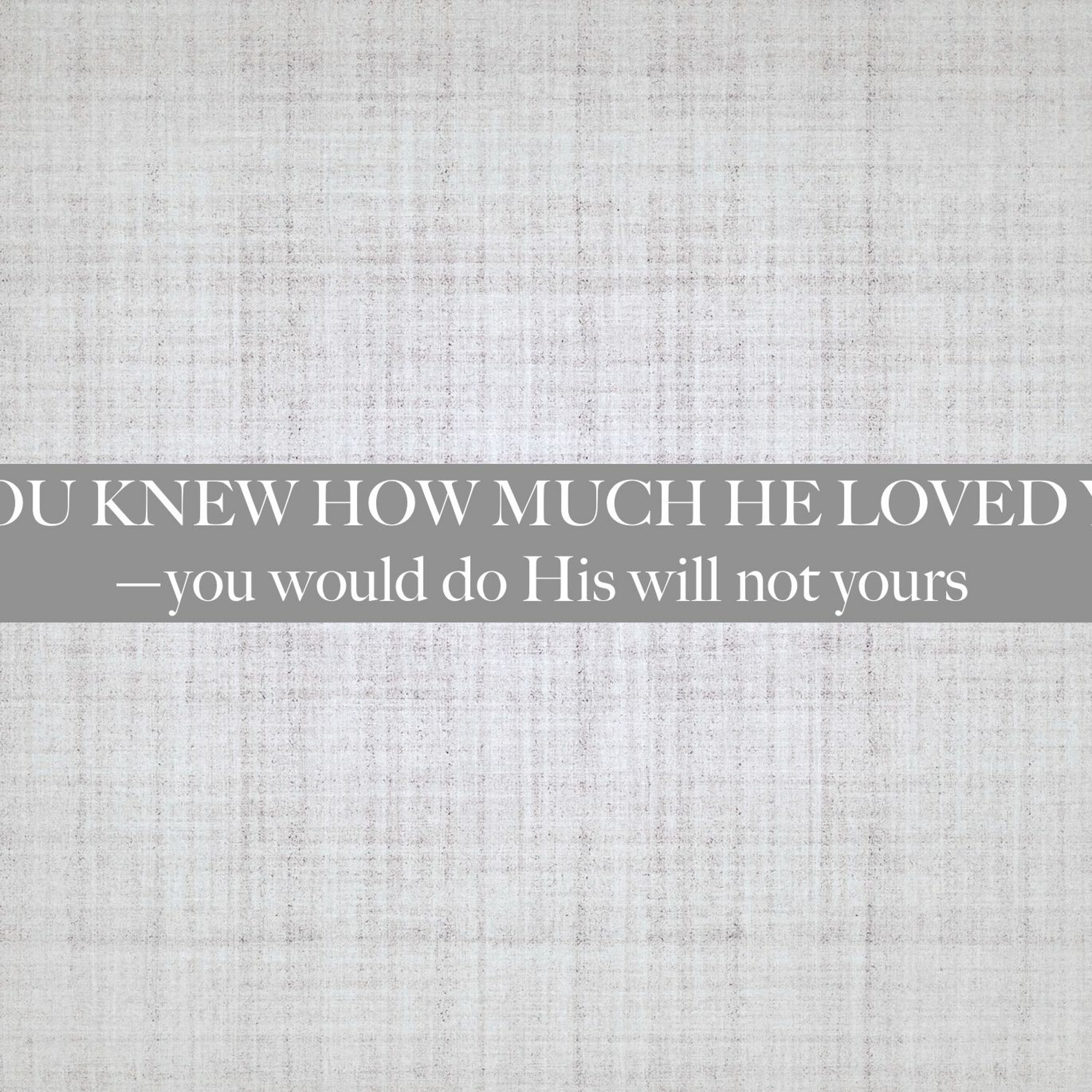 IF YOU KNEW HOW MUCH HE LOVED YOU — You Would Do HIs Will Not Yours episode artwork