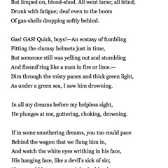 410 Dulce et Decorum est by Wilfred Owen