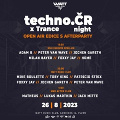 Mike Boulette @ Techno.ČR x Trance night, Watt Music Club (26.8.2023)