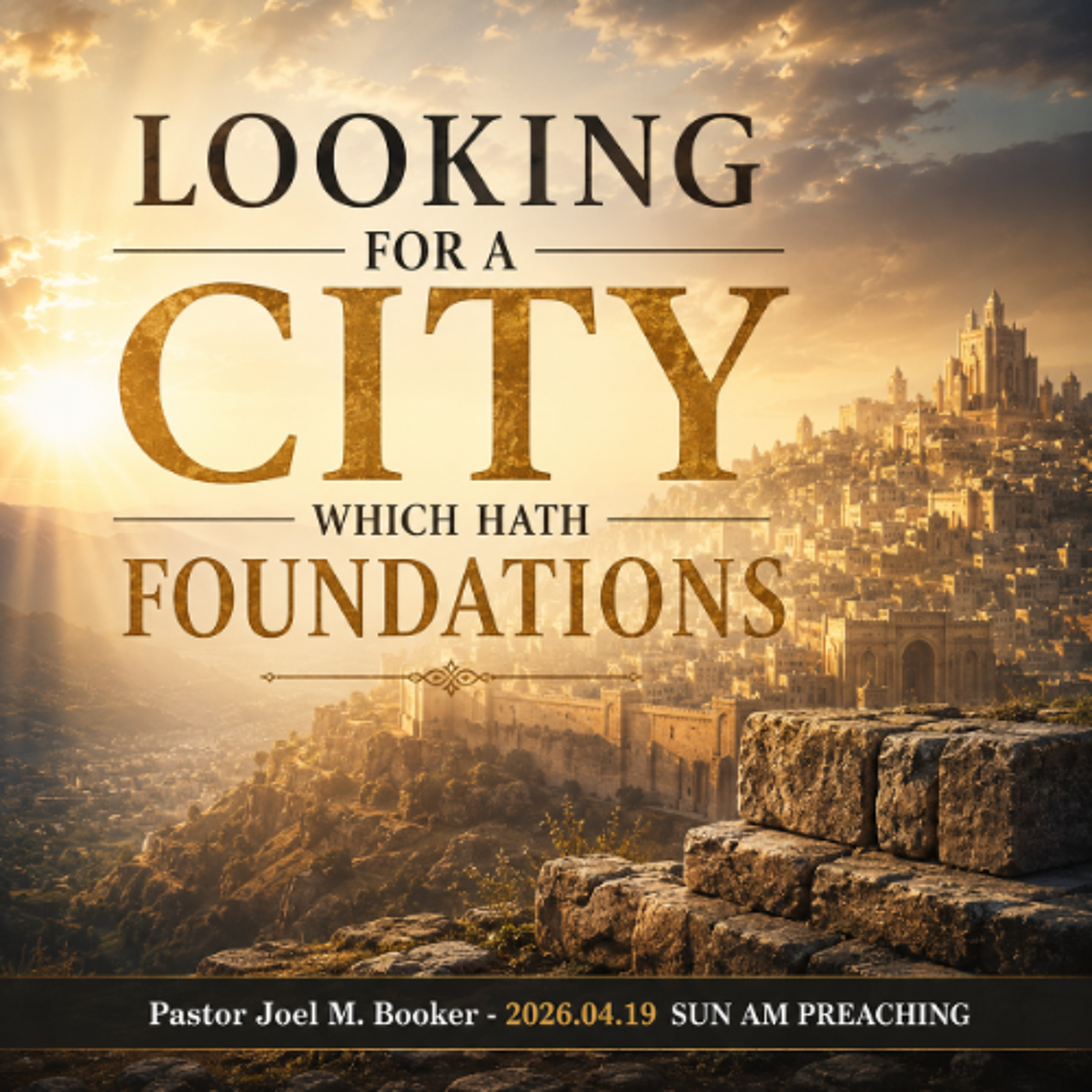 Pastor Joel M. Booker - 2026.04.19 SUN AM PREACHING - Looking for a City Which Hath Foundations