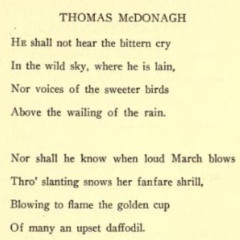 Liam O'Meara reading the poem 'Thomas McDonagh' written by Francis Ledwidge