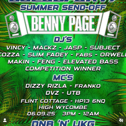 LOCAL PARTY SUMMER SEND OFF COMPETITION ENTRY
