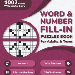 pdf  Word And Number Fill In Puzzles Book for Adults: 1000+ Large Print Word A