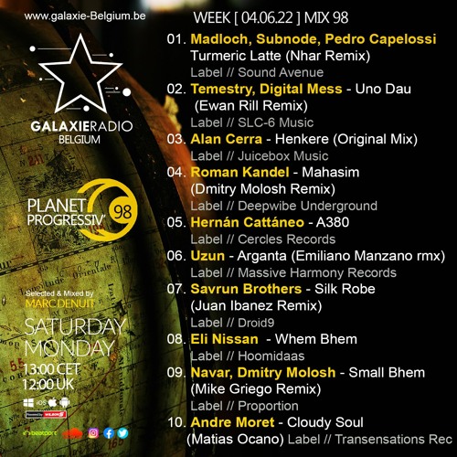 Marc Denuit // Planet Progressiv' Week 04.06.22 On Galaxie Radio Belgium