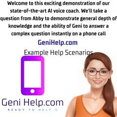 GeniHelp.com, State - Of - The - Art AI Voice Coach Demonstrates General Depth Of Knowledge