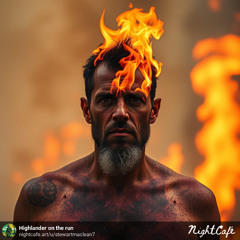 The burning man