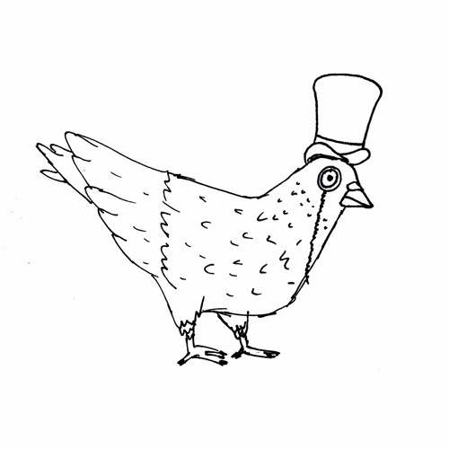 An image of a pigeon wearing a top hat and monocle