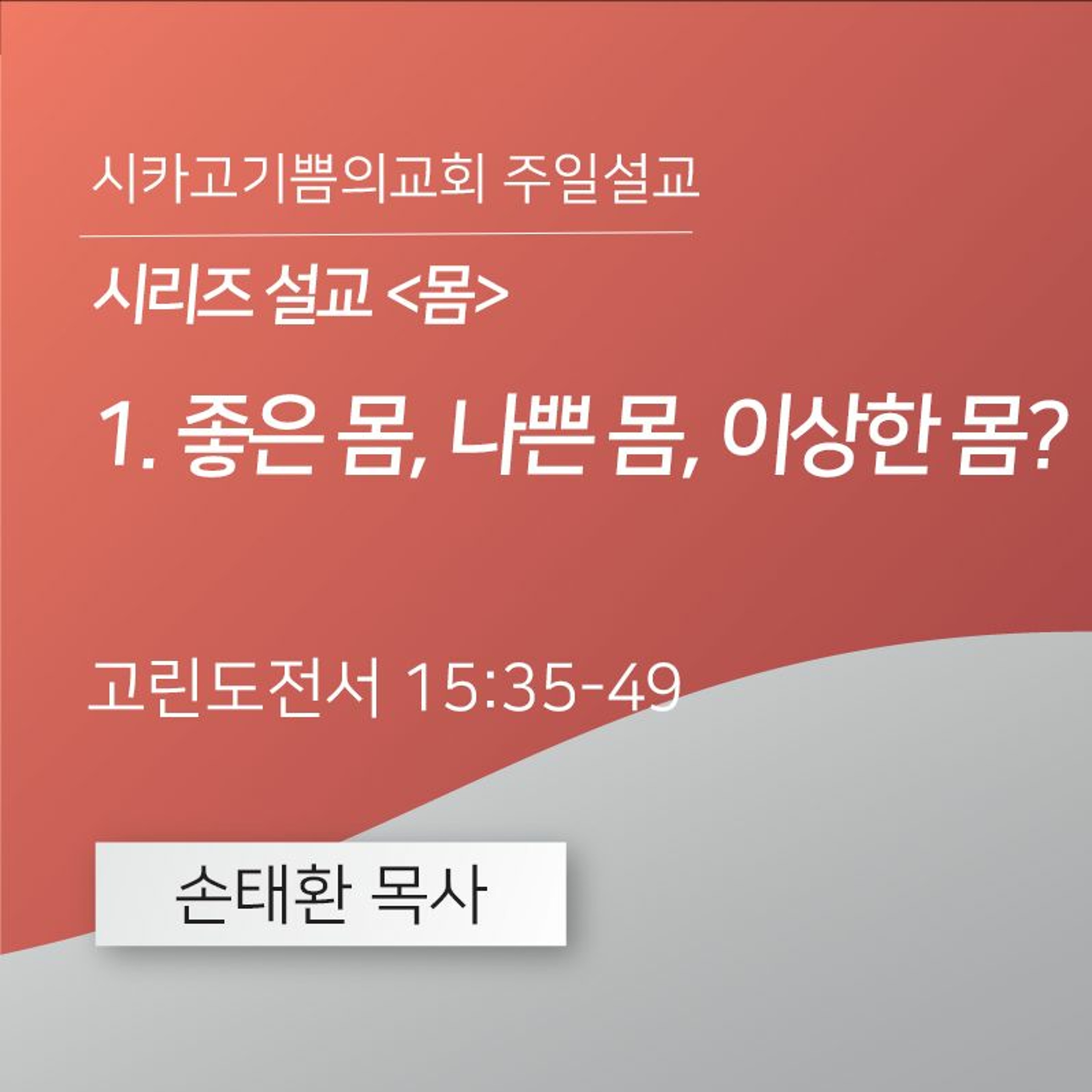 시리즈 설교 <몸> 1. 좋은 몸, 나쁜 몸, 이상한 몸?  | 손태환 목사 | 시카고 기쁨의 교회 - 20240114 episode artwork