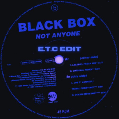 Black Box - Not Anyone (E.T.C Edit)