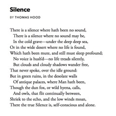 129 Silence by Thomas Hood
