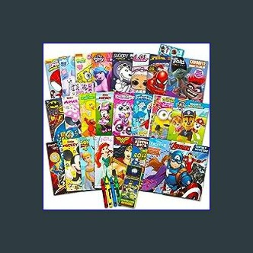 24 Bulk Coloring Books for Kids Ages 4-8 - Assorted 24 Licensed Coloring Activity Books for Boys, Girls | Bundle Includes Full-Size Books, Crayons, Stickers, Games, Puzzles, More (No Duplicates) [Book]
